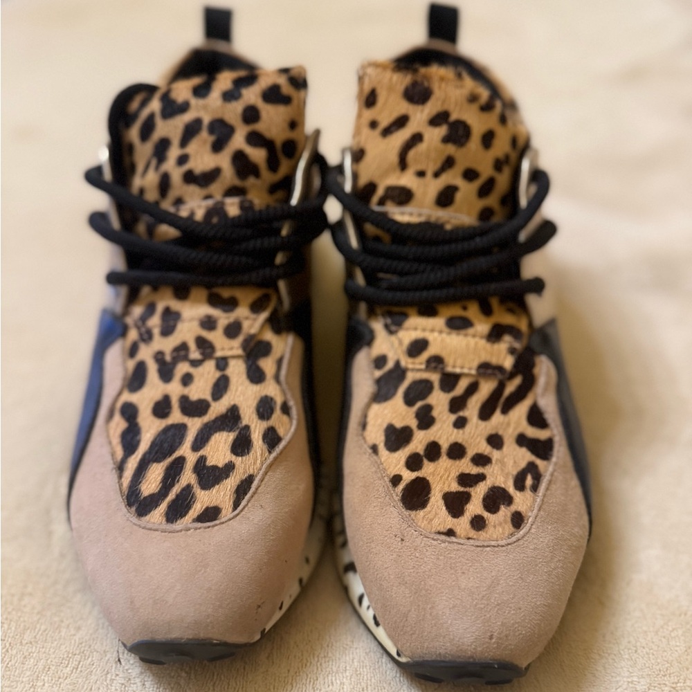 Steve Madden Women Sneakers with Leopard and Tan Design